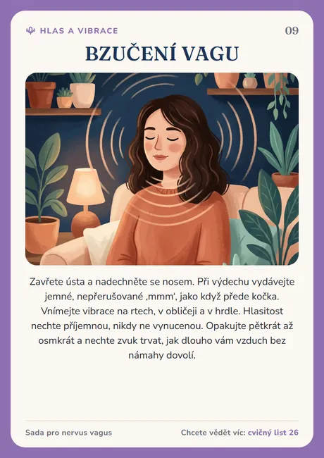 Karta nervus vagus: Bzučení vagu